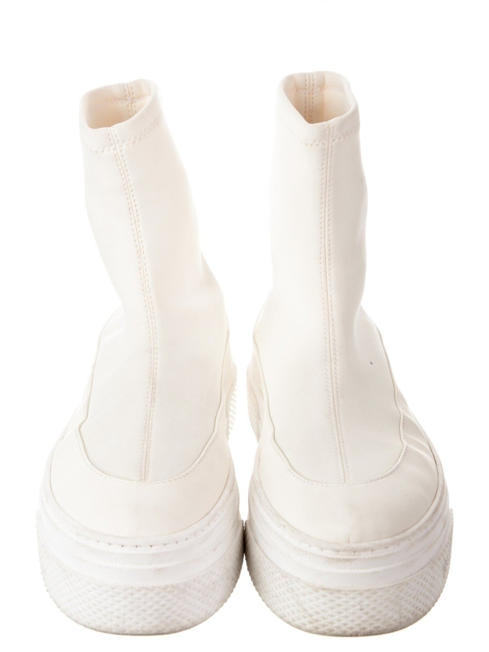 KHAITE Cream Stretch Sock Platform Wedges